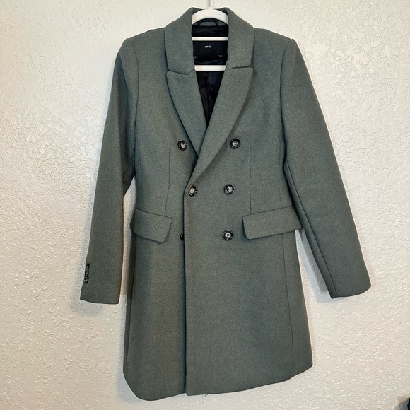 Mng Collection Jackets & Blazers - MNG WOOL BLEND DOUBLE BREASTED COAT SIZE small